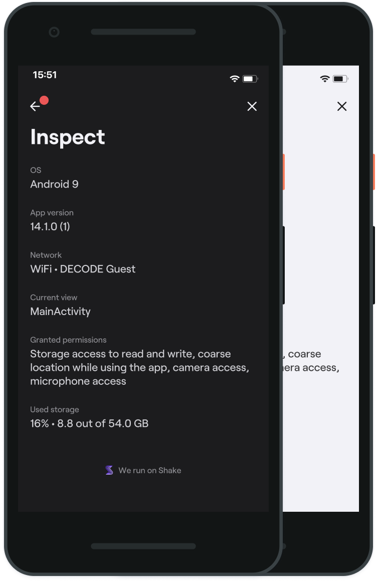 Inspect screen